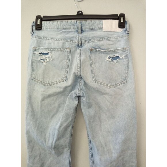 H&M Boyfriend Button Fly Destructed Jeans Size 4 - Picture 5 of 9